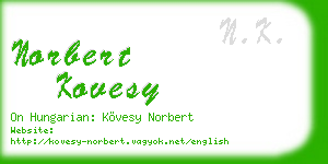 norbert kovesy business card