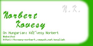 norbert kovesy business card